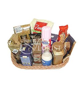 gift basket with coffee