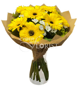 Gerberas and chrysanthemums in a vase