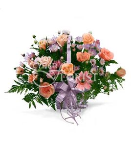 bouquet of roses gerberas and chrysanthemums