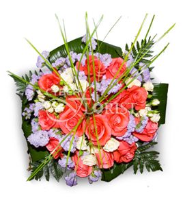 bouquet of roses with greens