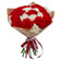 bouquet of white and red carnations. Russia