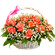basket of pink roses with babys breath. Serbia