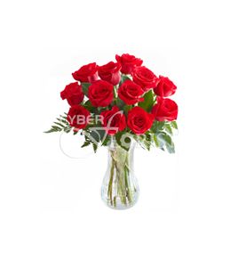 red roses in a vase
