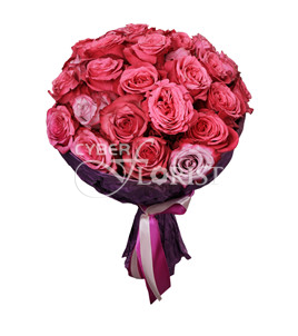bouquet of 25 pink roses