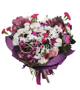 bouquet of carnations and alstroemerias