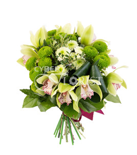 orchids with chrysanthemums