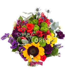 spray chrysanthemums and roses