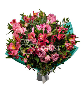 spray roses and alstroemerias