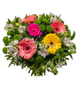 gerberas and spray chrysanthemums