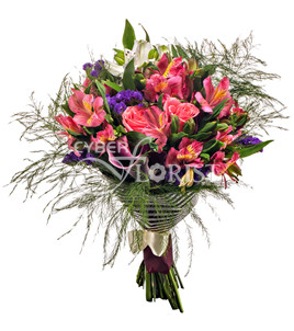 alstroemerias and roses bouquet