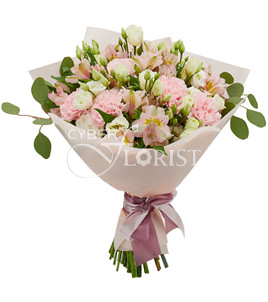 Flower lovers様 リクエスト 8点 まとめ商品 Bouquet with lisianthus and carnations 'Mother's Love' - delivery