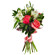 Bouquet of roses and alstroemerias with greenery