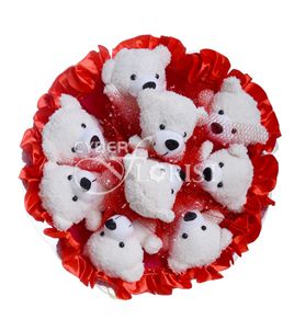 red and white toy bouquet
