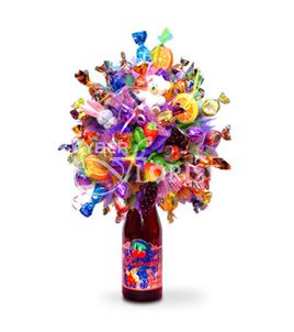 candy bouquet in a bottle