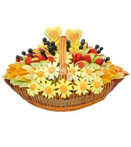 fruit bouquet in a basket