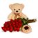 teddy with roses and cake. Canada