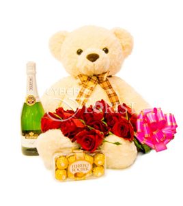 martini asti with teddy and chocolates