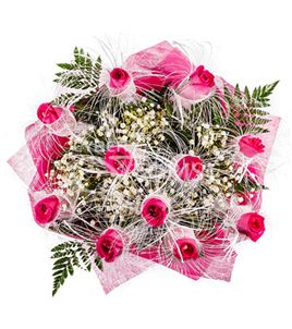 Sweet Dreams. This airy and delicate nicely wrapped bouquet of pink roses may make someone's dreams come true.. Bishkek