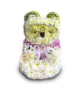 teddy bear of flowers
