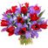 bouquet of tulips and irises. Russia