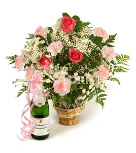 bouquet of roses carnations and mums