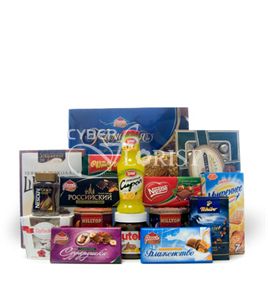 gift set with sweets and candy